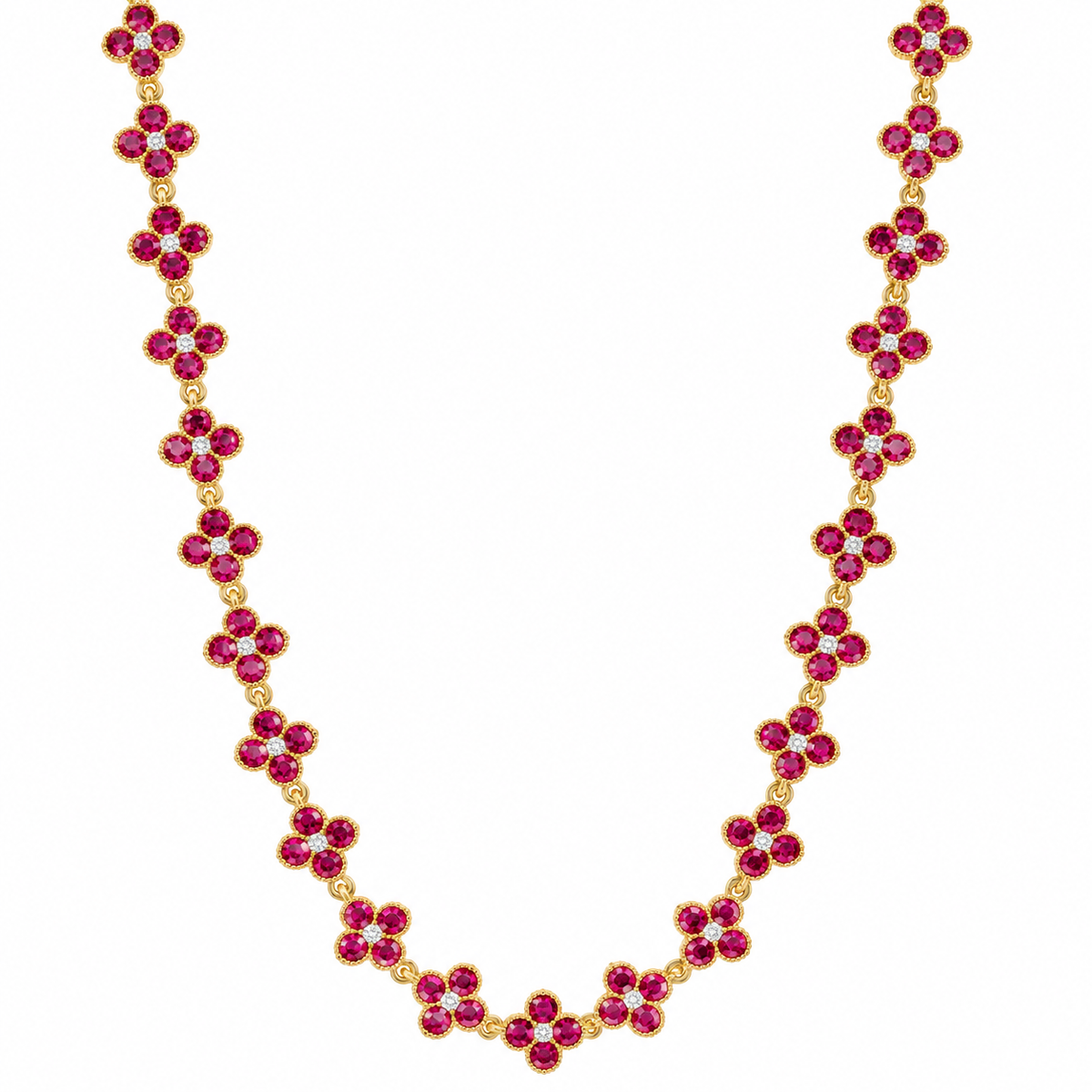 Collier Flora Fushia