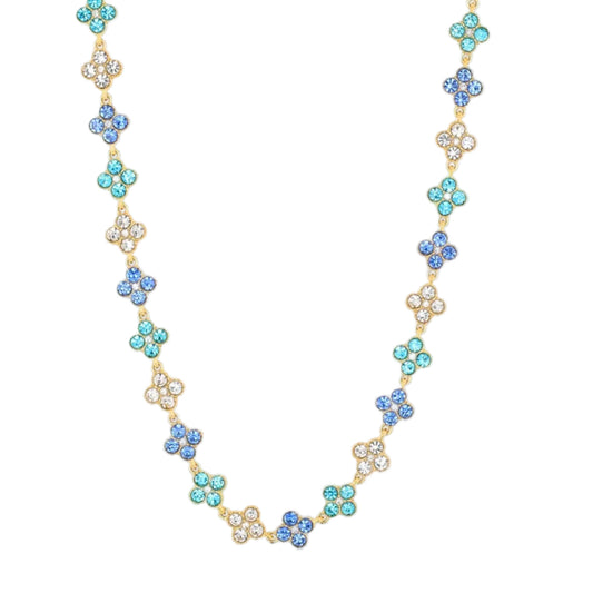 Collier Flora bleuté