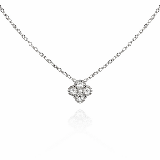 Collier Baby flora argenté