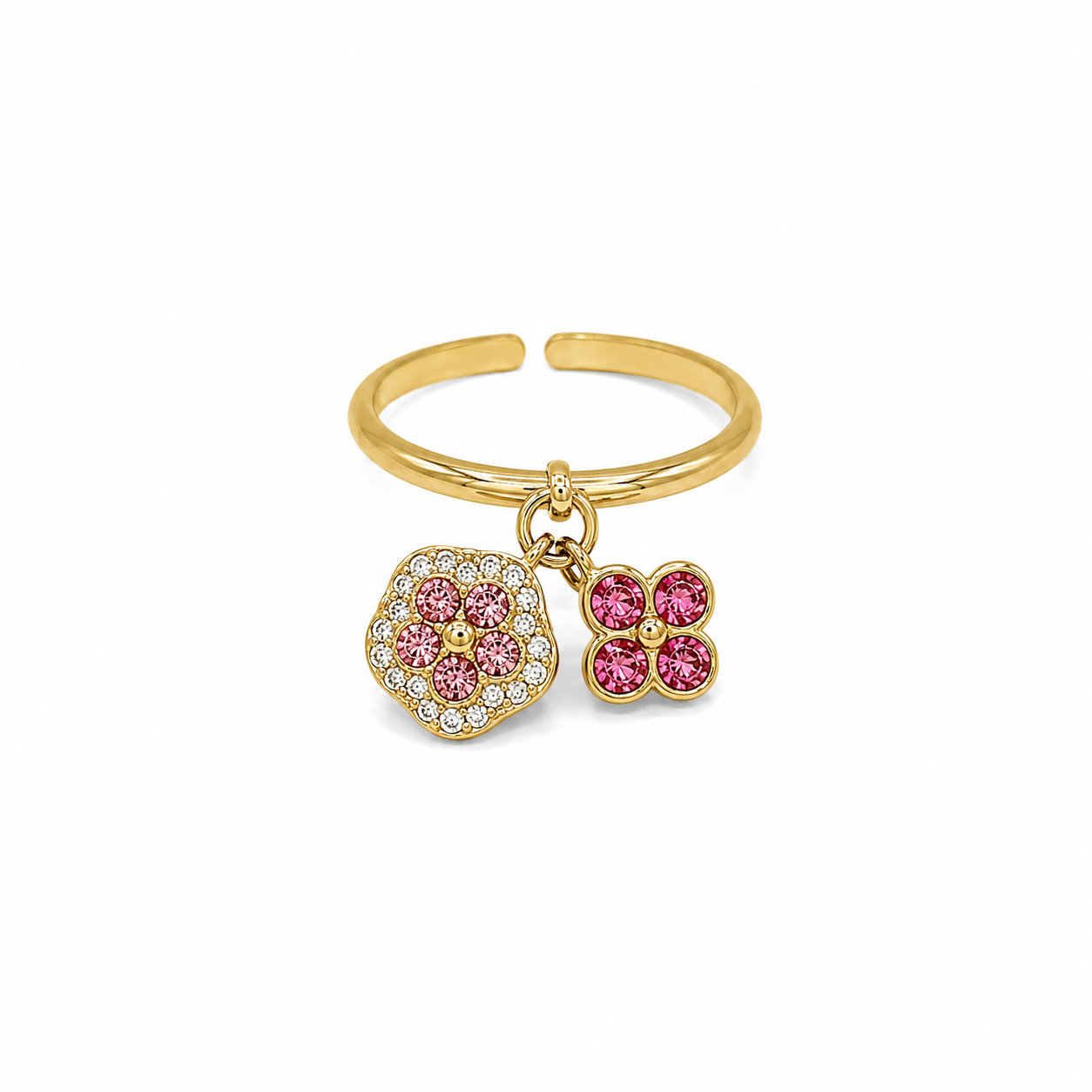 Bague double flora Rose