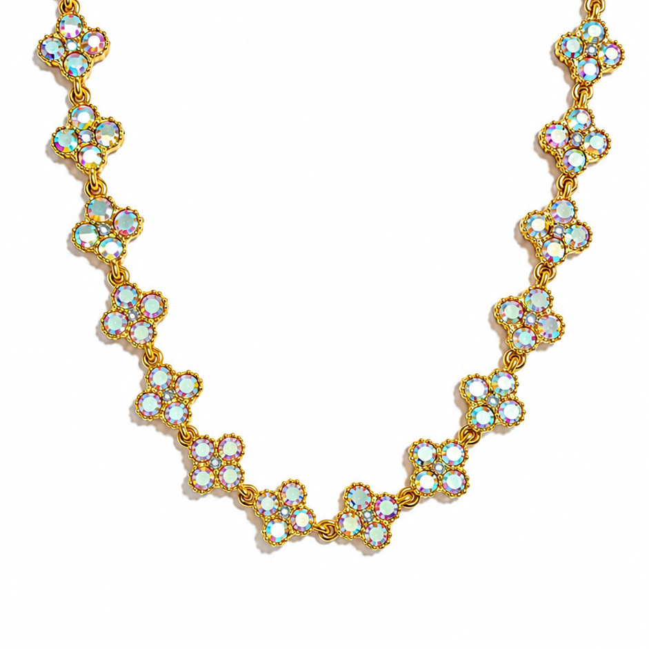 Collier Flora Doré holographique